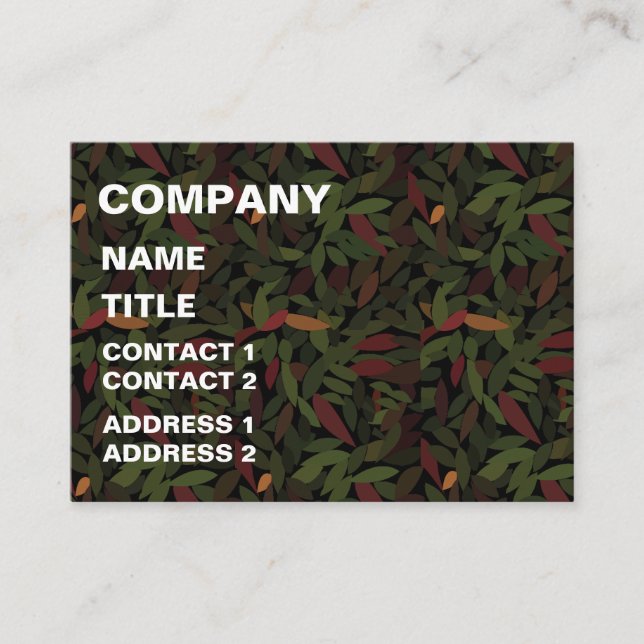 Tarjeta De Visita Otoño deja la naturaleza forestal (Anverso)