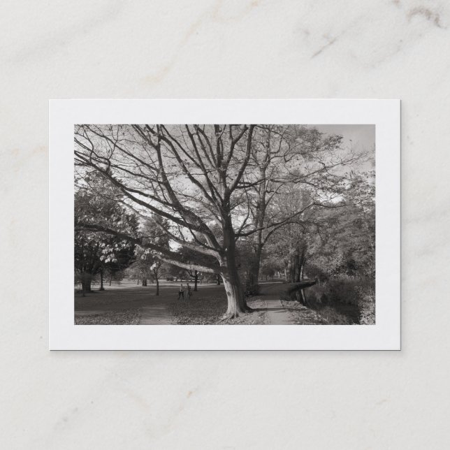 Tarjeta De Visita Otoño en el parque (bordeado) (Anverso)