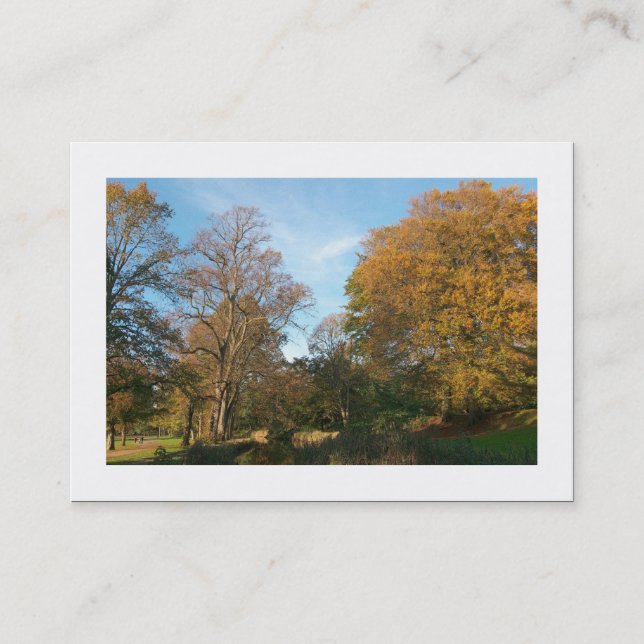 Tarjeta De Visita Otoño en el parque (bordeado) (Anverso)