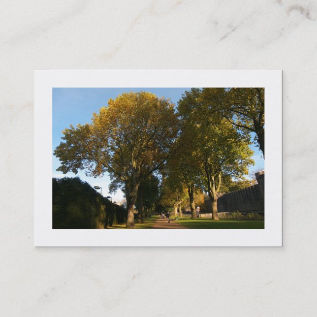 Tarjeta De Visita Otoño en el parque (bordeado) (Anverso)