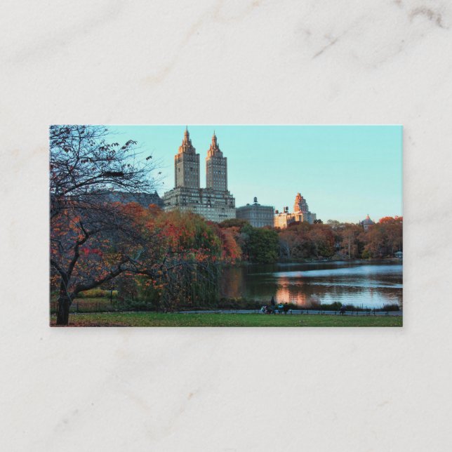 Tarjeta De Visita Otoño: Lago central Park, San Remo (Anverso)