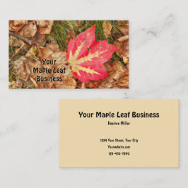 Tarjeta De Visita Otoño Maple Leaf Red Fall Tema Rústico