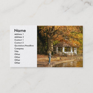 Tarjeta De Visita Otoño - Pesca en el campo