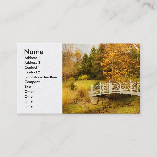 Tarjeta De Visita Otoño - puente del paraíso (Anverso)