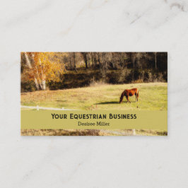 Tarjeta De Visita Otoño Rústico Del País Del Caballo