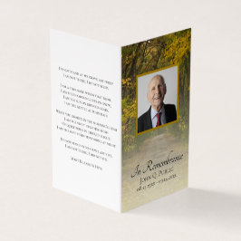 Tarjeta De Visita Otoño Sale de Lane Funeral Memorial Prayer
