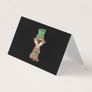 Tarjeta De Visita Otter Leprechaun St Patrick Day Kids & Adults