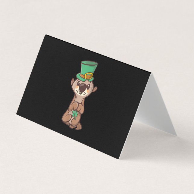 Tarjeta De Visita Otter Leprechaun St Patrick Day Kids & Adults (Anverso)