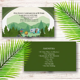 Tarjeta De Visita Outdoor Campground RV Park Rustic Design