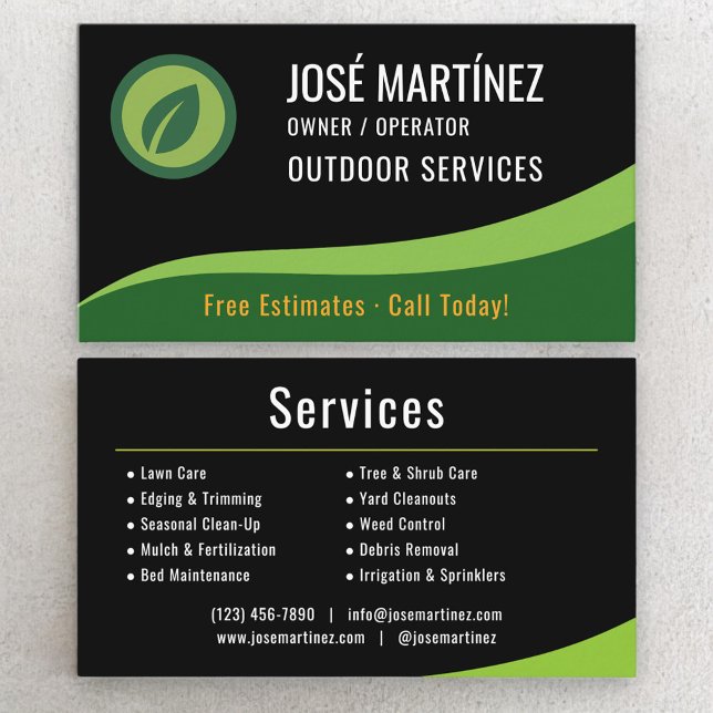 Tarjeta De Visita Outdoor Services Landscaping Lawn Care (Subido por el creador)