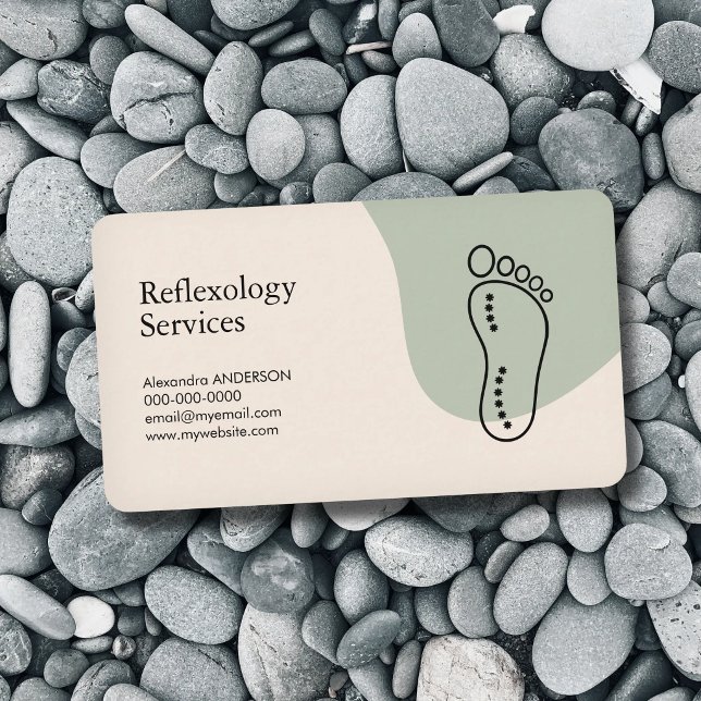 Tarjeta De Visita Outline Footprint - Reflexology (Outline Footprint - Reflexology Business Card)