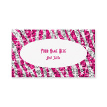 Tarjeta de visita oval blanca del rosa de la cebra