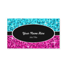 Tarjeta de visita oval negra rosada azul de la