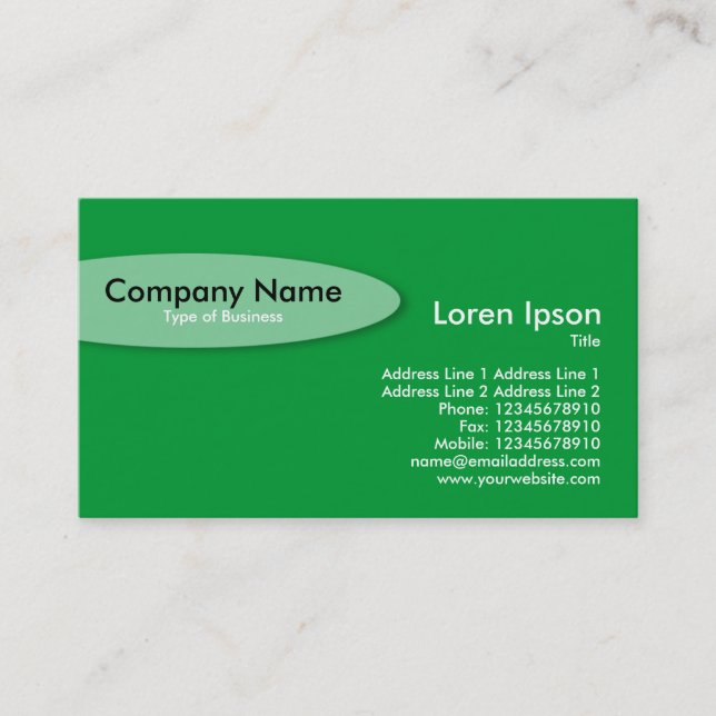 Tarjeta De Visita Oval - Verde (Anverso)
