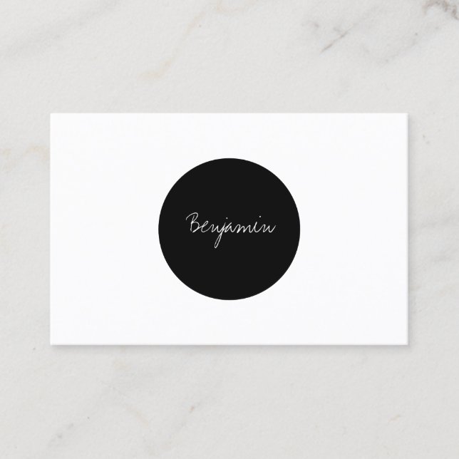 Tarjeta De Visita Ovale moderno blanco y negro (Anverso)