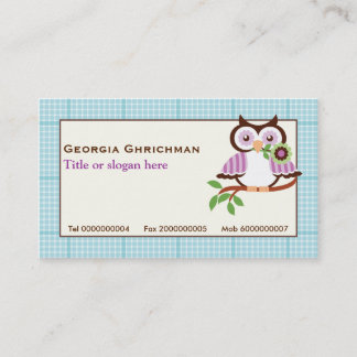 Tarjeta De Visita Oveja de primavera corta en una rama, borde de man