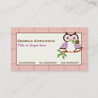 Tarjeta De Visita Oveja de primavera corta en una rama, borde de yes