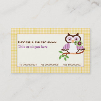Tarjeta De Visita Oveja de primavera corta en una rama, borde de yes