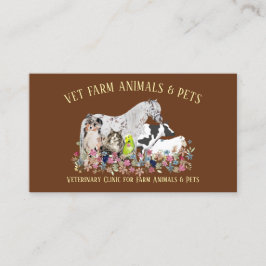 Tarjeta De Visita Oveja de vaca de caballo Perro de gato Mascota mar