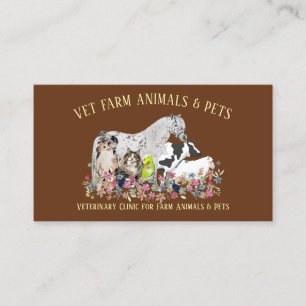 Tarjeta De Visita Oveja de vaca de caballo Perro de gato Mascota mar