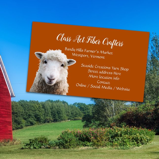 Tarjeta De Visita Oveja Face Wool Yarn Fibra Arts (Subido por el creador)
