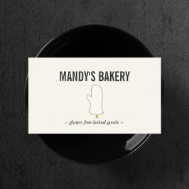 Tarjeta De Visita Oven Mitt Logotipo Gold sobre marfil para panaderí