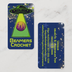Tarjeta De Visita ovni nave espacial que envía hilo de ganchillo de