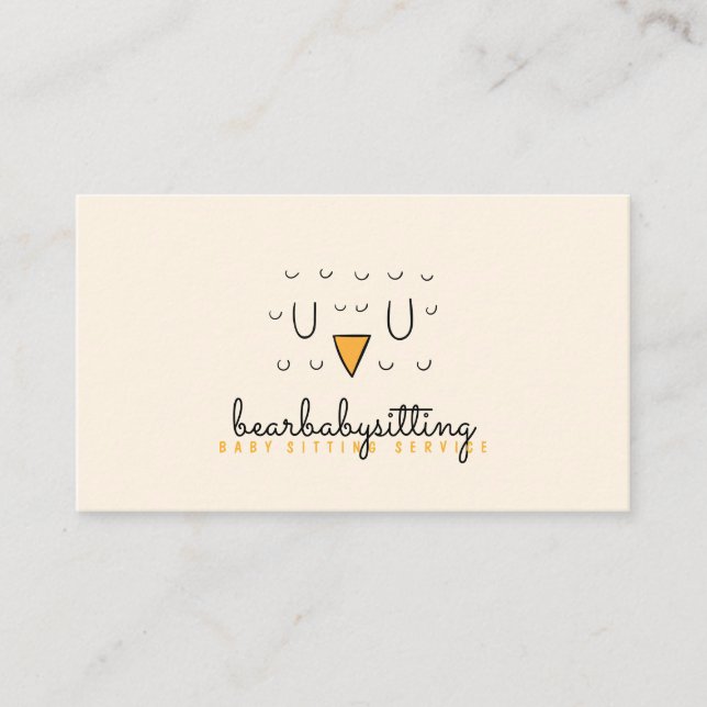 Tarjeta De Visita Owl Cute Bird Face Animal Baby (Anverso)