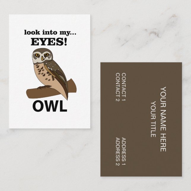 Tarjeta De Visita Owl Look In My Eyes Owl