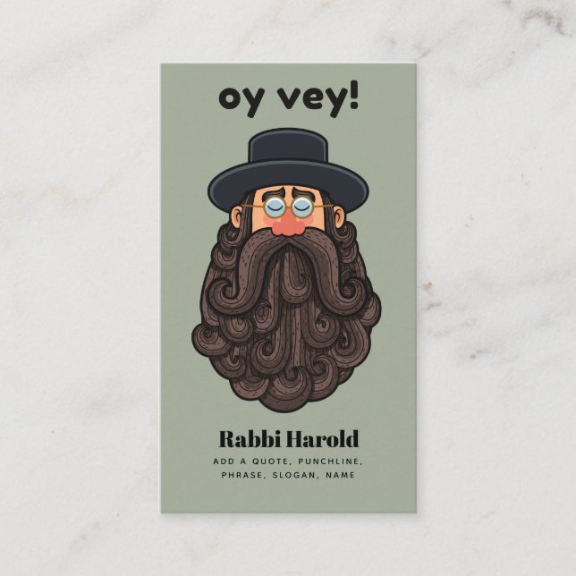 Tarjeta De Visita ¡OYE VEY! Gracioso RABBI Peronalizado (Anverso)
