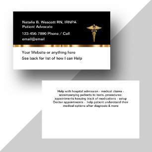 Tarjeta De Visita Paciente con RN de alta categoría Advocate médico