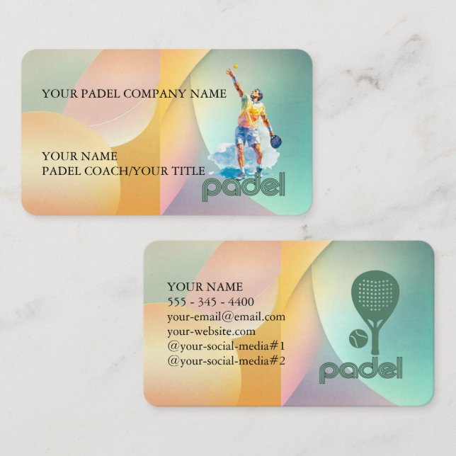 Tarjeta De Visita Padel Business Card - Vibrant Padel Style 2