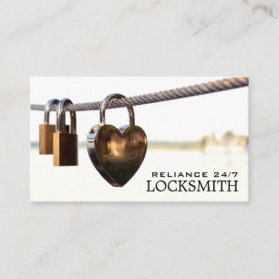Tarjeta De Visita Padlocks Colgando en Rope, Locksmith