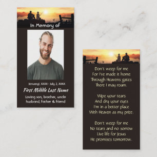 Tarjeta De Visita Padre Memorial Cristiano Hijo Pescador