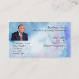 Tarjeta De Visita Página principal de Trump Blue Watercolor Easy Gen