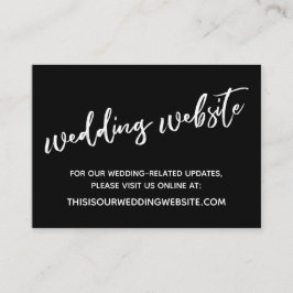 Tarjeta De Visita Página web de Bodas blancos y negros y guarda la t