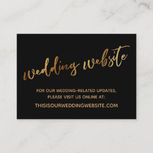 Tarjeta De Visita Página web de Gold & Black Boda y guarda la tarje