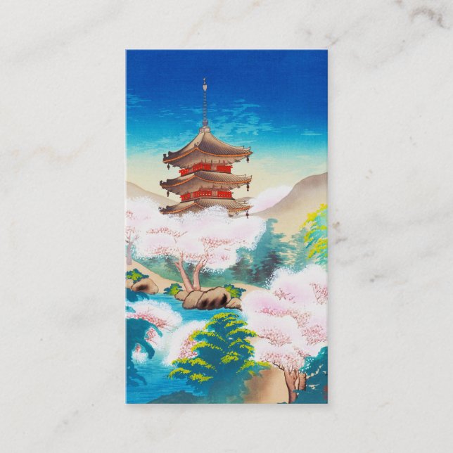 Tarjeta De Visita Pagoda de Keisui en paisaje oriental japonés de la (Anverso)