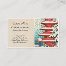 Tarjeta De Visita Pagoda en el arte del hanga de la espinilla de
