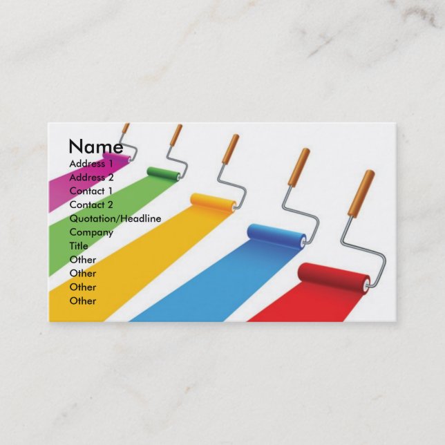 Tarjeta De Visita Paint1, Nombre, Dirección 1, Dirección 2, Contacto (Anverso)