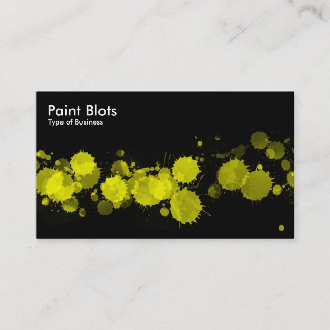 Tarjeta De Visita Paint Blogs - Amarillo sobre negro (Anverso)