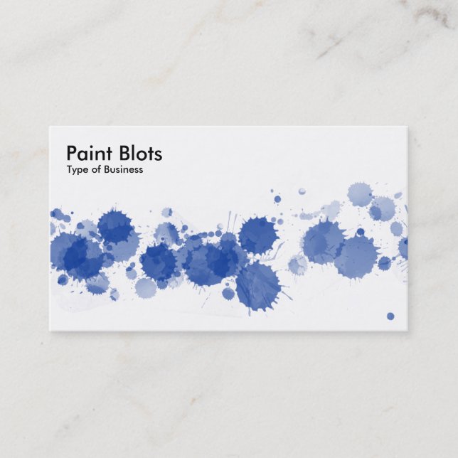 Tarjeta De Visita Paint Blots - Azul marino (Anverso)
