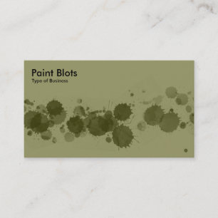 Tarjeta De Visita Paint Blots - Dk Olive on Khaki