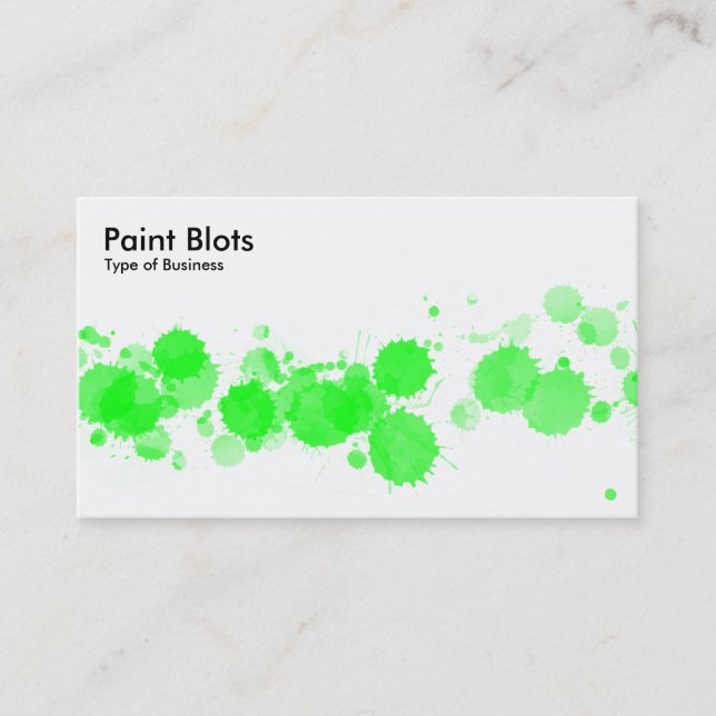 Tarjeta De Visita Paint Blots - Green on White (Anverso)