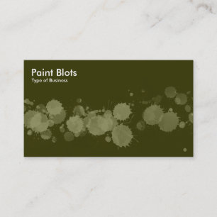 Tarjeta De Visita Paint Blots - Khaki on Dk Olive