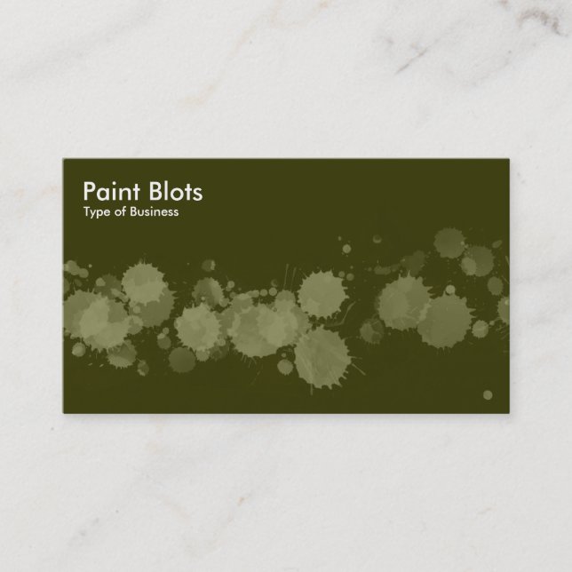Tarjeta De Visita Paint Blots - Khaki on Dk Olive (Anverso)