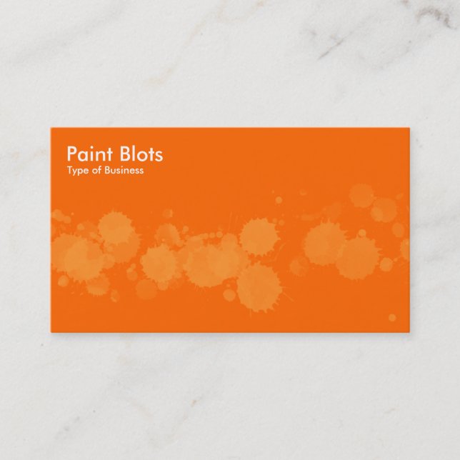 Tarjeta De Visita Paint Blots - Lt Naranja en Naranja (Anverso)