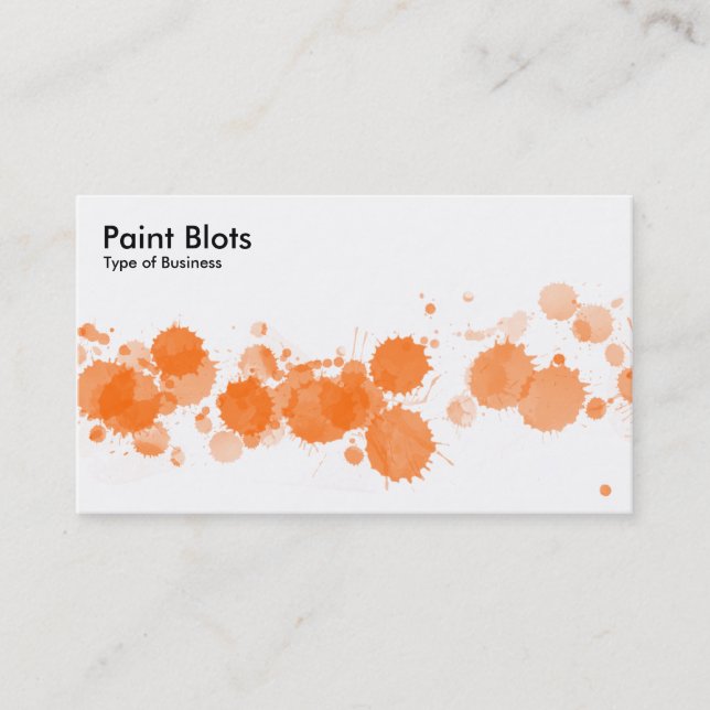 Tarjeta De Visita Paint Blots - Naranja (Anverso)