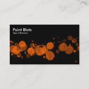 Tarjeta De Visita Paint Blots - Naranja en negro