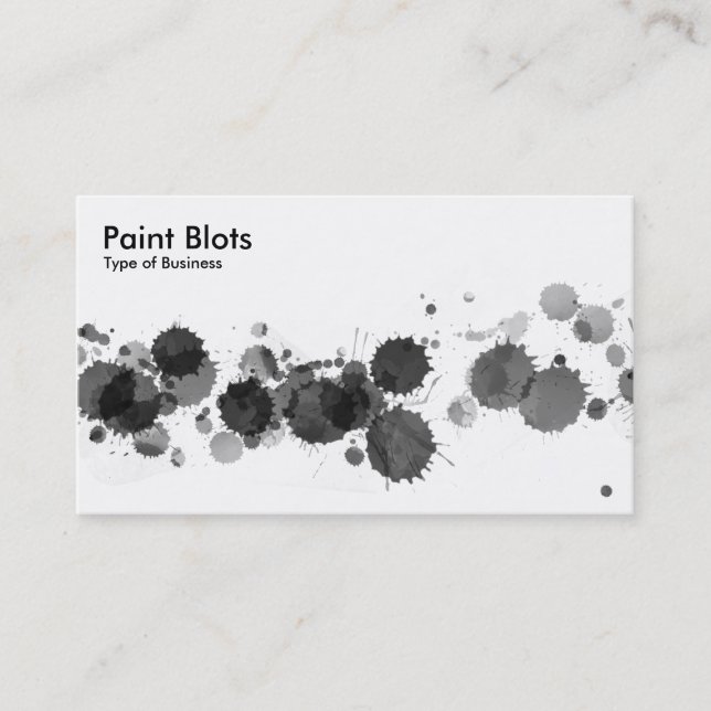 Tarjeta De Visita Paint Blots - Negro (Anverso)
